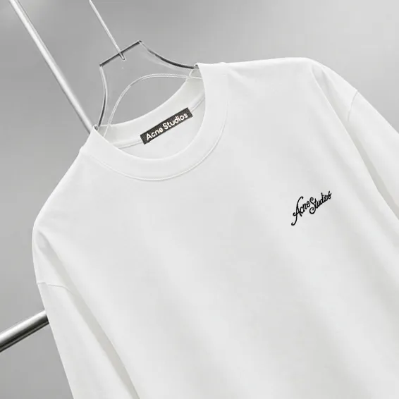 Acne*Studios*2026Ss exclusive couple Hot Sale g high-count T-shirt "different currency fabric" short-sleeved tee negative ion upper body is very comfortable, Same Style half-sleeve for men and women, dropped shoulders and loose fit Color: Black White Coffee Brown Size: S (90-130 pounds) M (125-150 pounds) L (135-165 pounds) XL (160-190 pounds) XXL (185 pounds)
